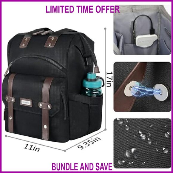 Water Resistant Laptop Backpack with USB Port, 15.6 Inch, 20L Capacity main image 4